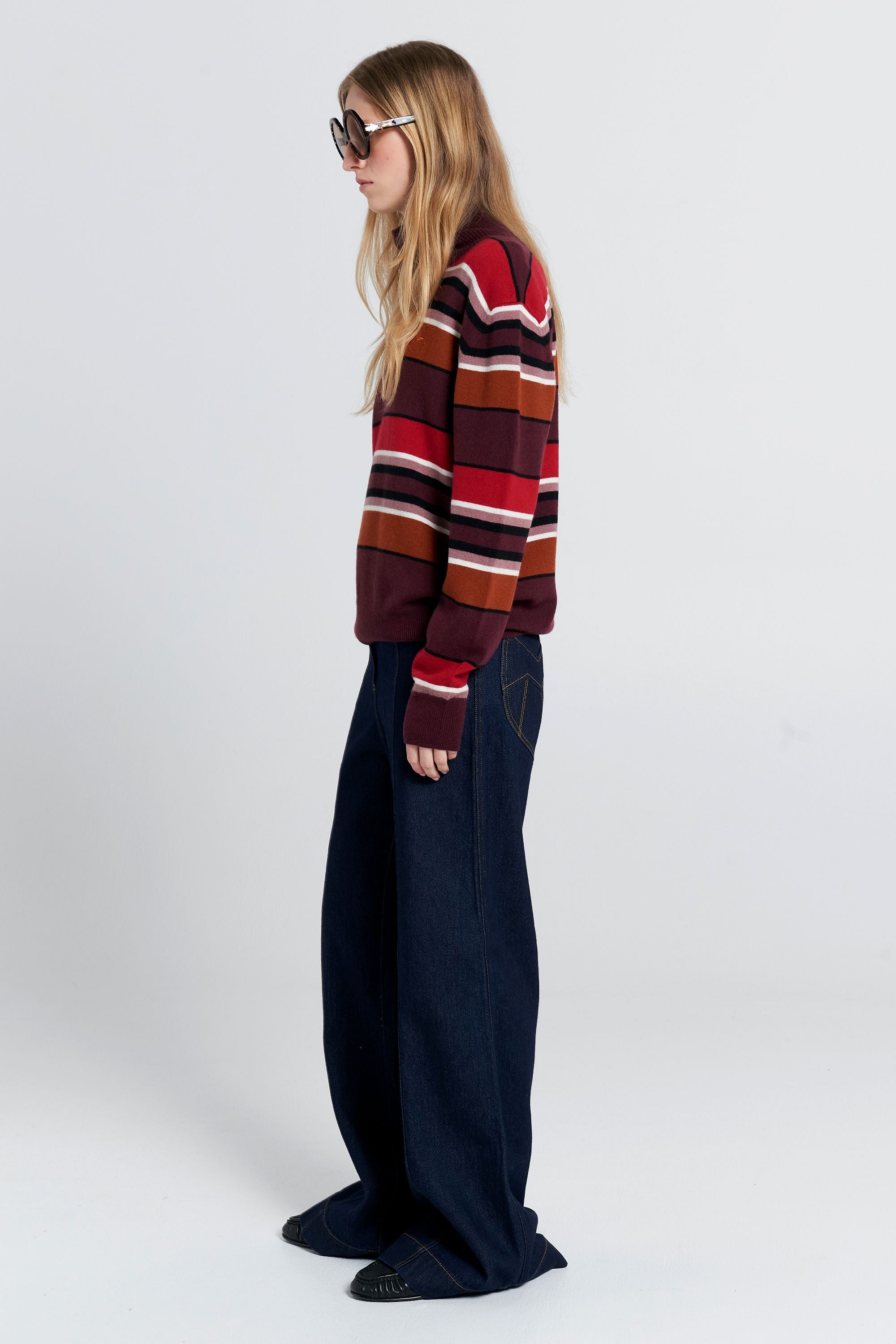 Karen Walker Margot Sweater maglione lana poppy stripe US6