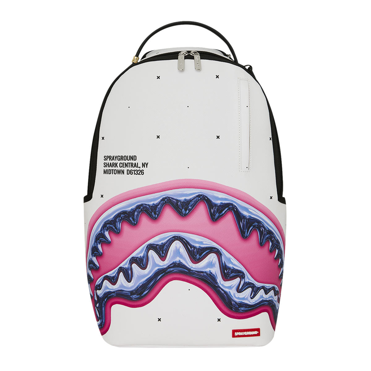 Sprayground 910B8427NSZ Zaino Bianco Shark Liquid Chrome PVC