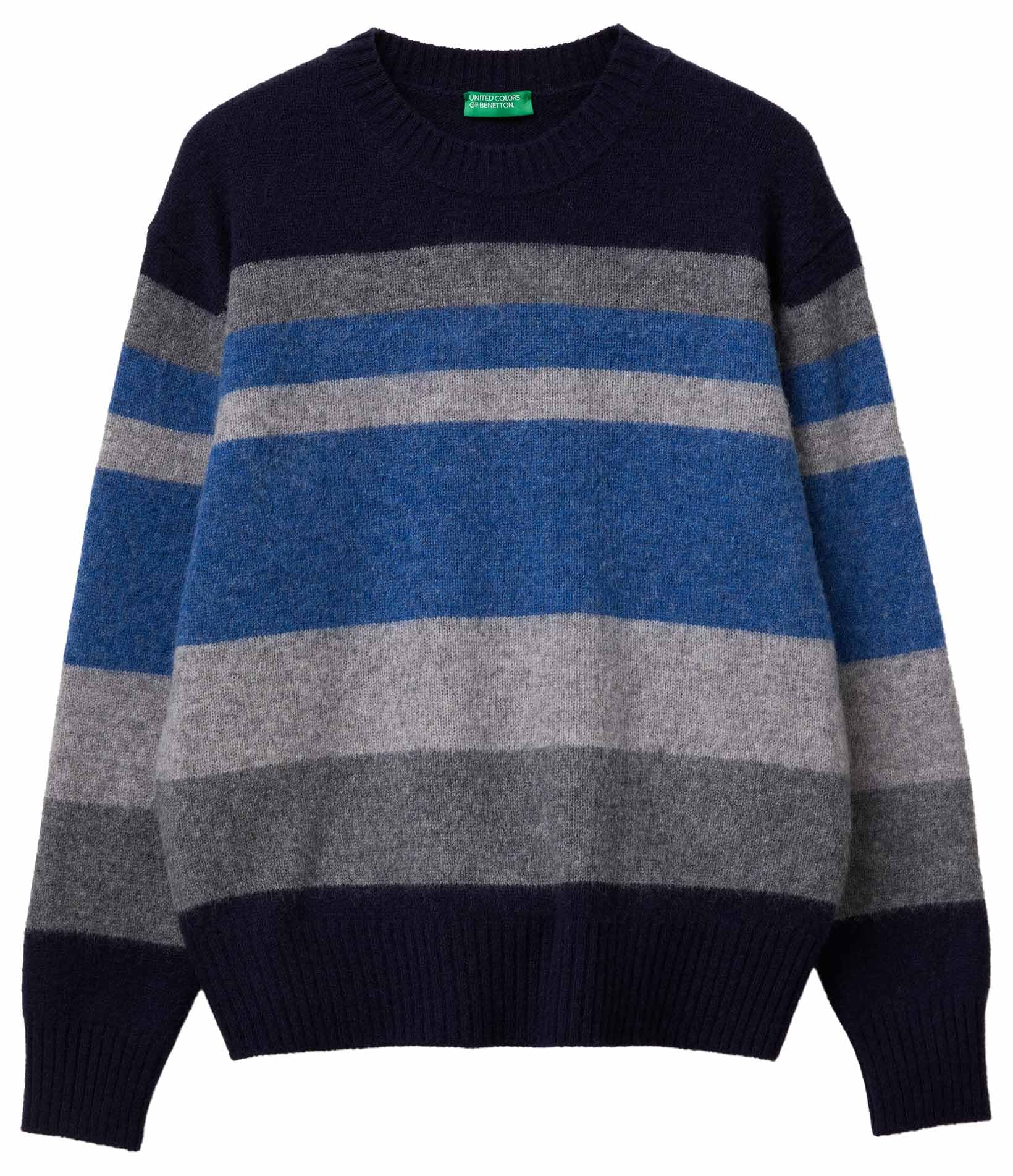Benetton Maglieria Maglia Donna Girocollo Righe Relaxed