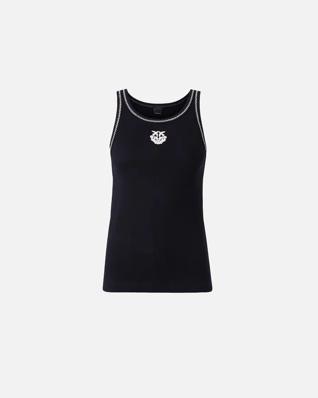 Pinko 106816 A3AL Canotta Donna Nero Bianco XS