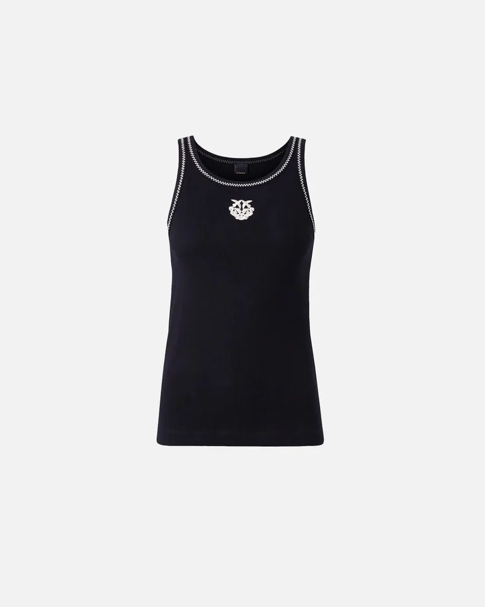Pinko 106816 A3AL Canotta Donna Nero Bianco XS