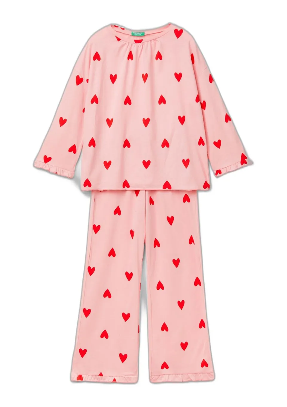 Benetton Pigiama bambina 90 maglia pantalone all over