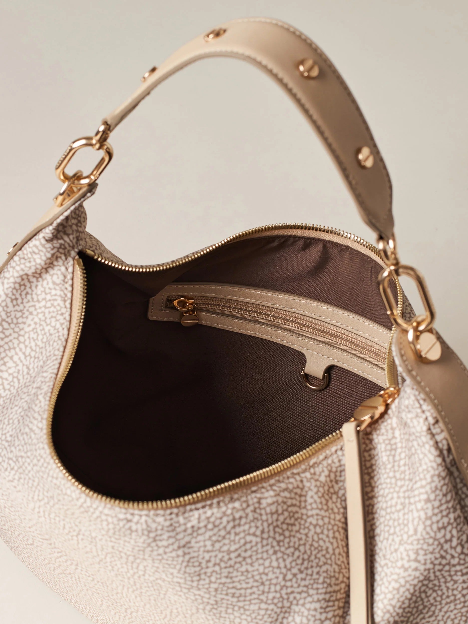 Borbonese Frame 91010220 Medium hobo sabbia OP