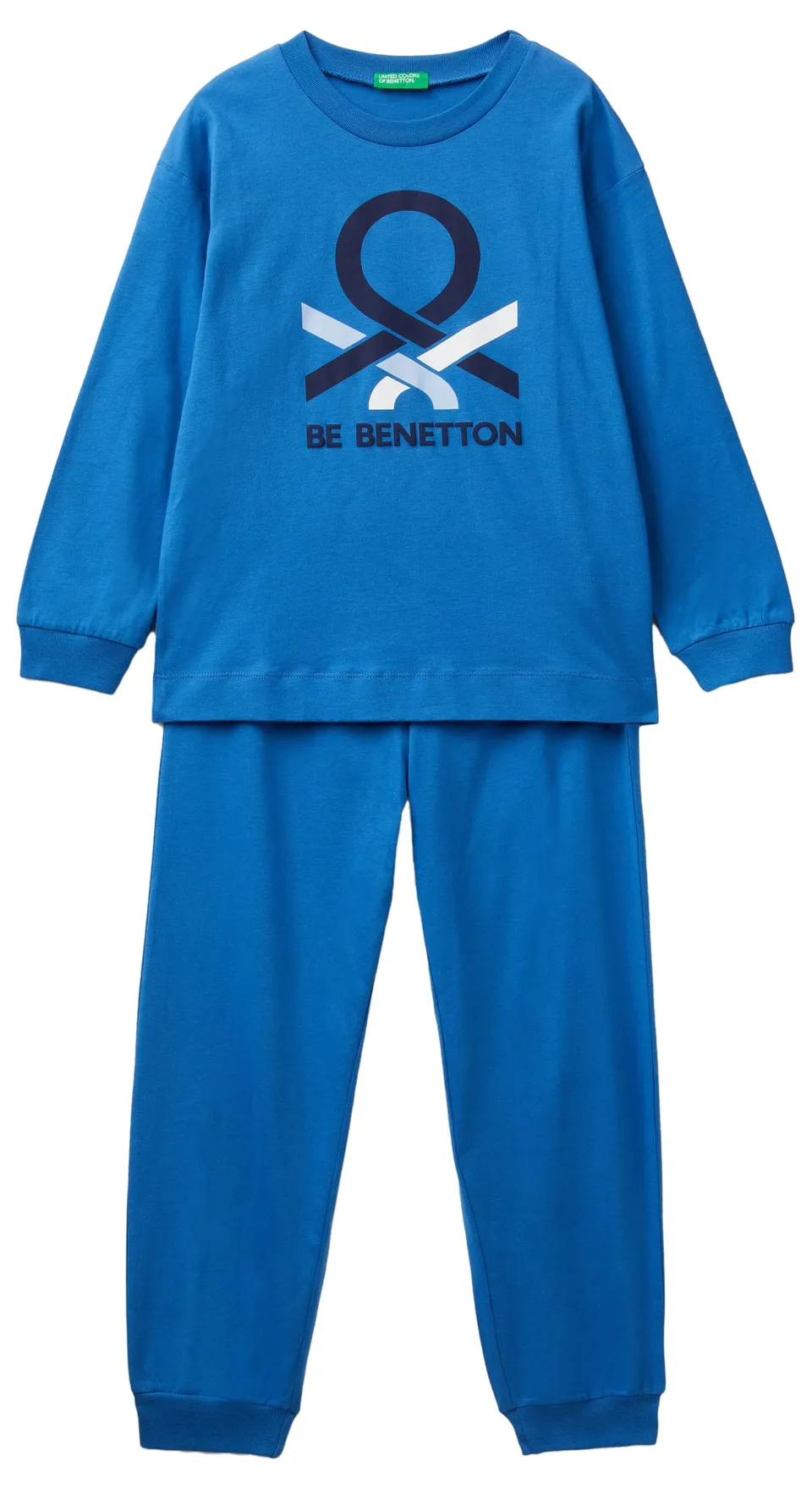 Benetton 30960p06q Pigiamino Bambino Blu Taglia 90
