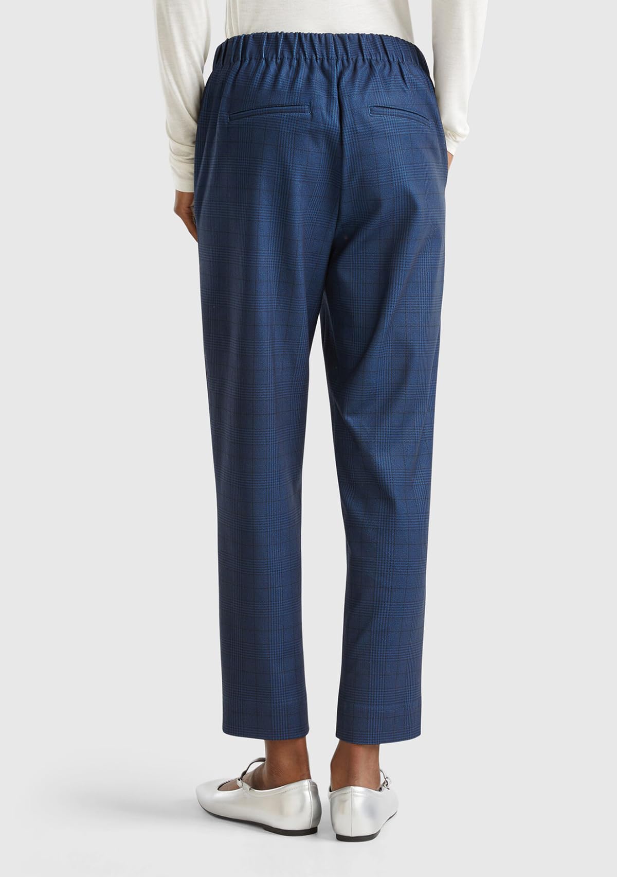 Benetton Pantaloni Donna Interlock Taglia L Elastico in Vita