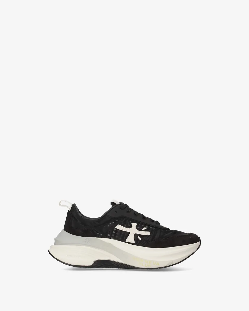 Premiata Hill 8241 sneakers donna nero suede 4,5 cm