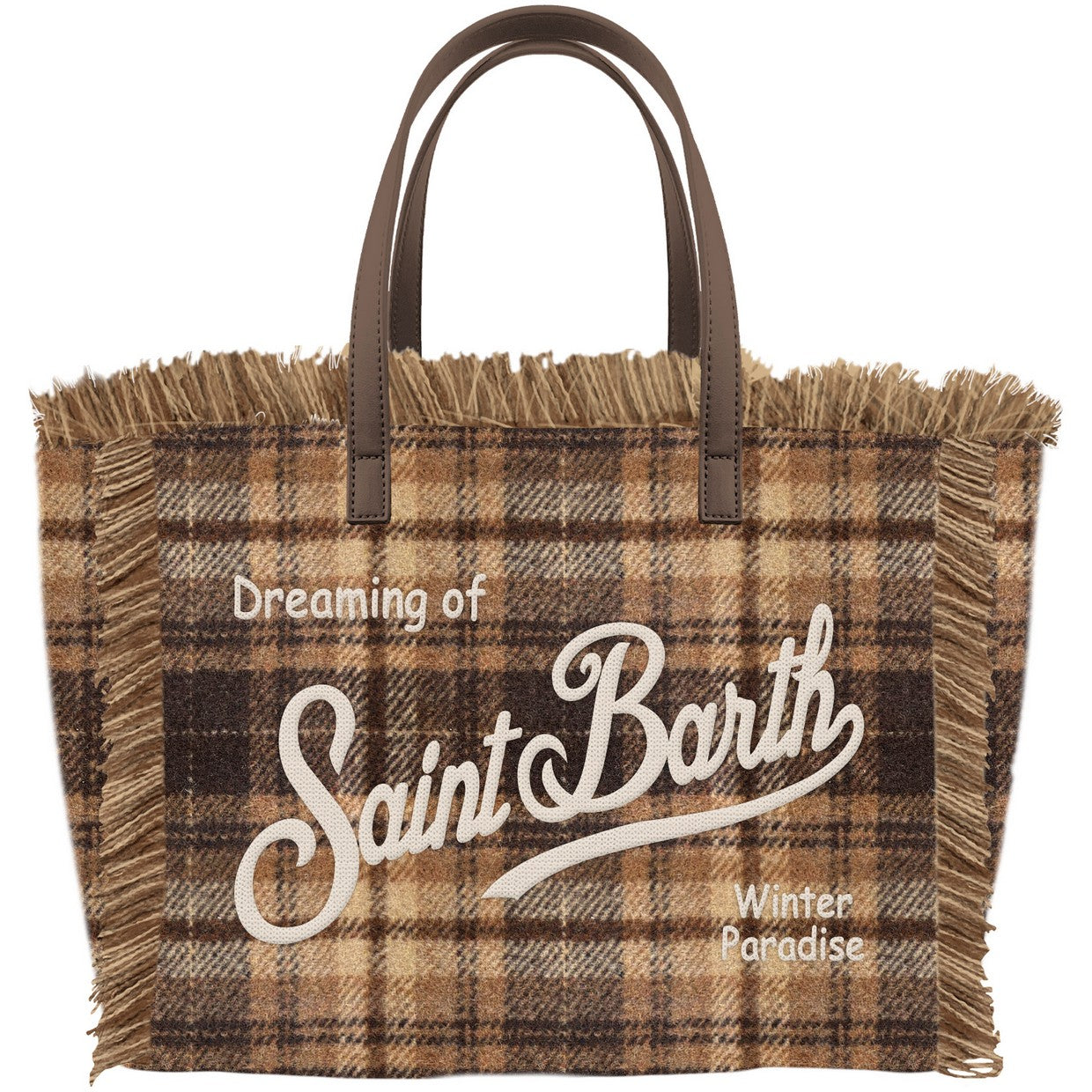 MC2 Saint Barth Vanity Wool 00470M Borsa Tartan Marrone