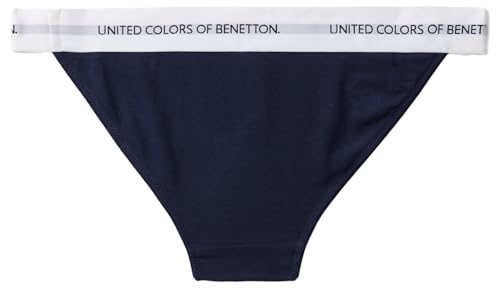 Benetton Slip Basso Donna Blu Notte XS Cotone Organico