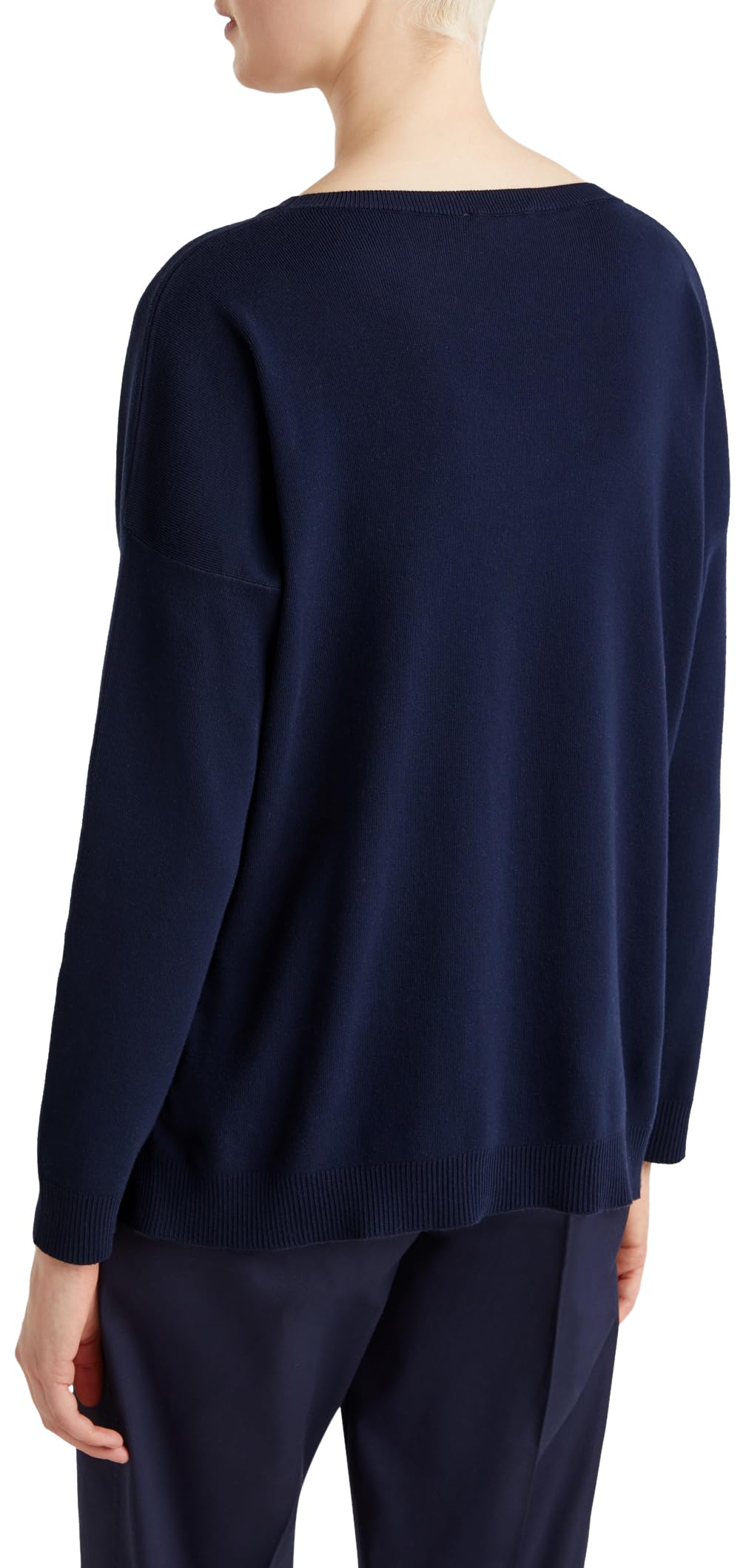 Benetton 1091D10D7 maglione donna scollo barca over arancione