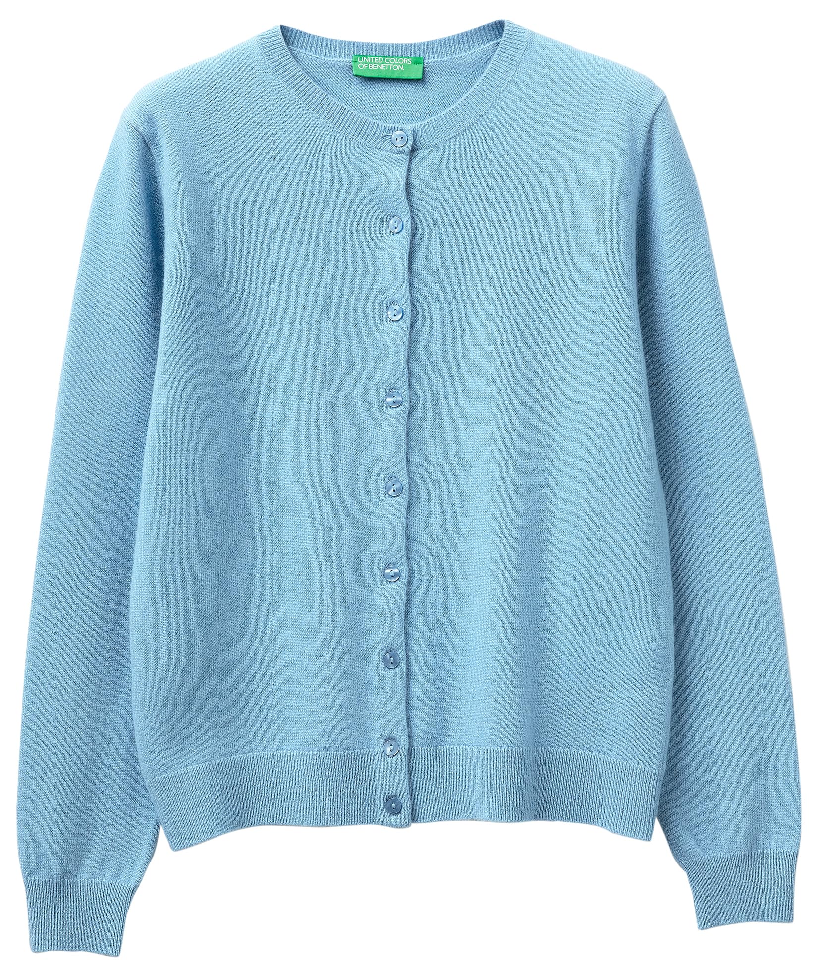 Benetton Cardigan Coreana Donna Rosa Lana Merino