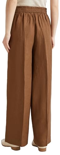 Benetton Pantaloni Donna Lino Palazzo Elastico