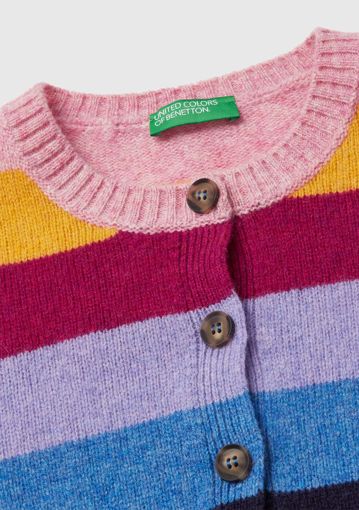 Benetton 103ME5014 cardigan donna blu manica lunga
