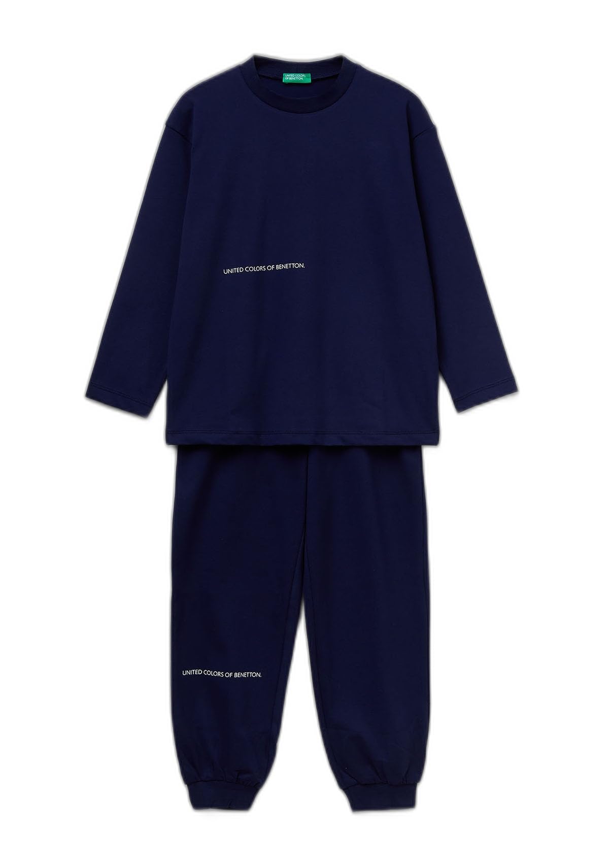 Benetton 3dke0p097 pigiama bambino blu jersey stampa M