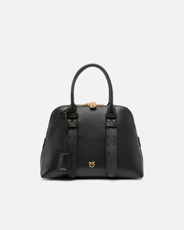 Pinko 105906 A0Q0 Escape Bowling Medium borsa nero antique gold