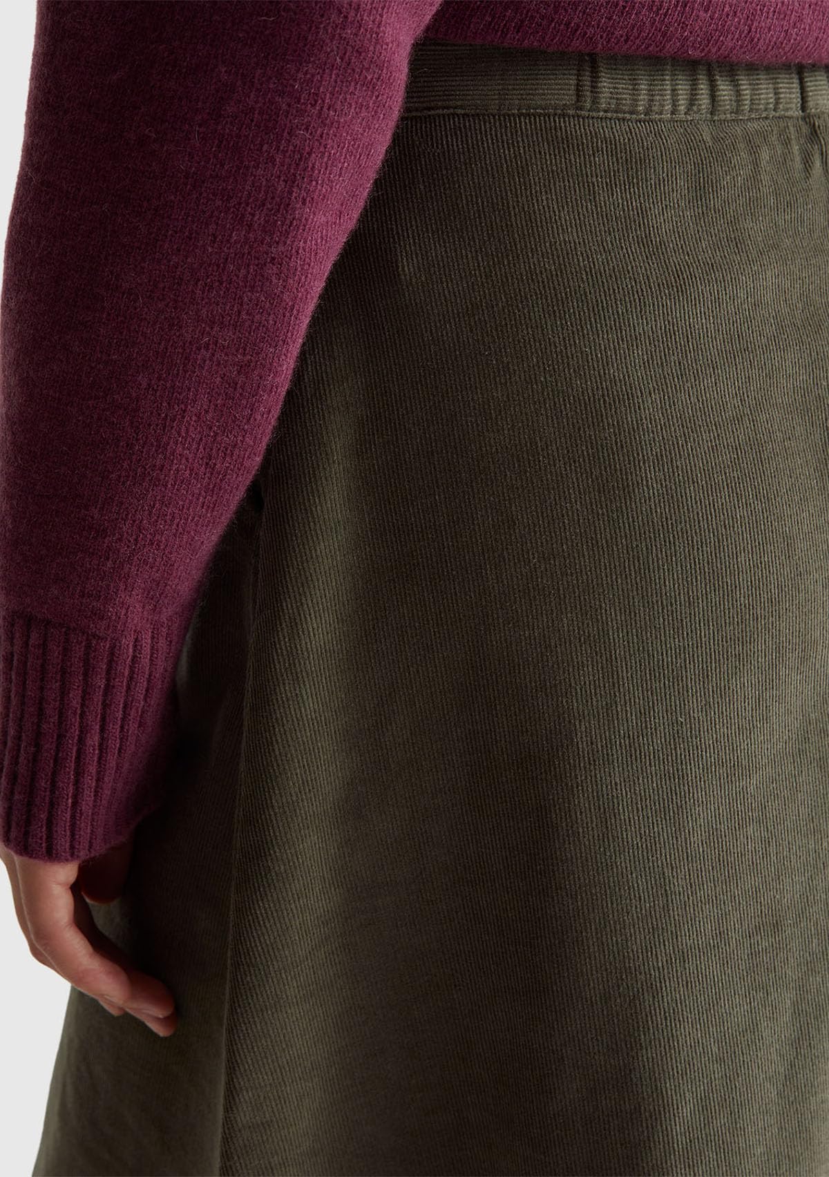 Benetton Gonne Gonna Midi Velluto Mille Righe Svasata