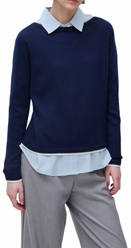 Benetton Maglia Barchetta Donna Lana Bicolor