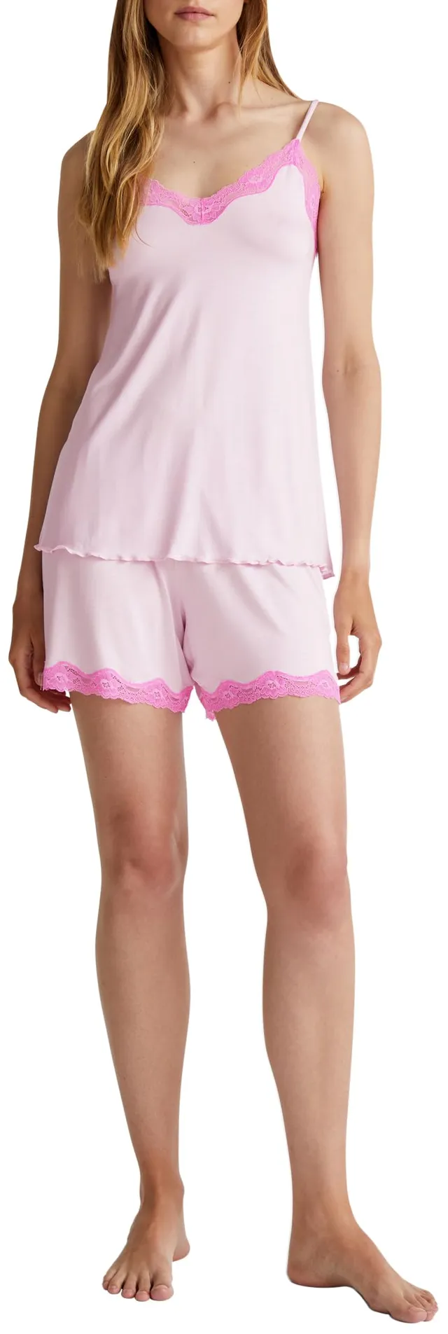 Benetton 3z123900v Short Pigiama Donna viscosa Rosa S