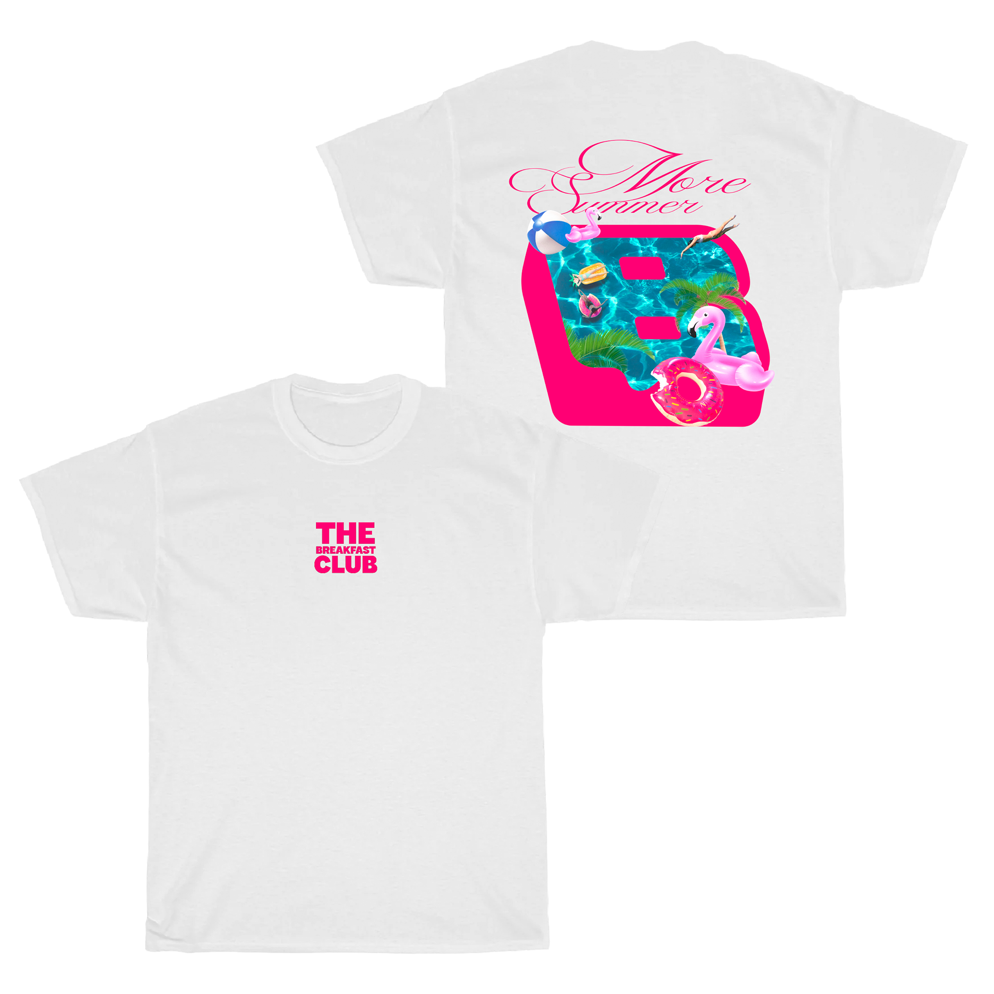 The Breakfast Club Pool Tee Pink White maglietta cotone