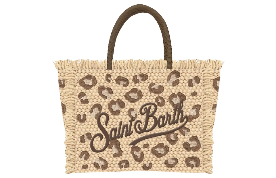 MC2 Saint Barth Vanity Mini Straw borsa paglia leopard beige