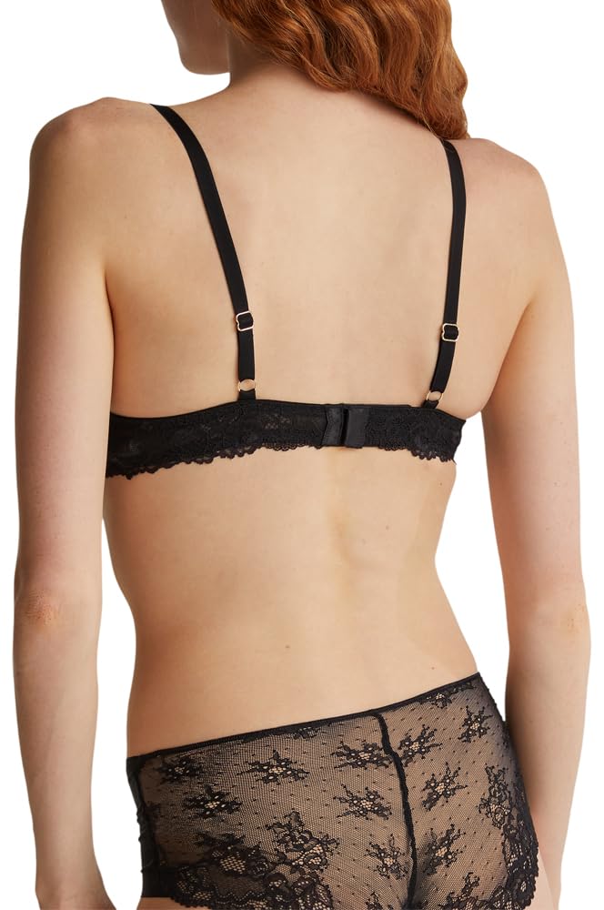 Benetton 3LEG1R027 Reggiseno Donna Nero Imbottito