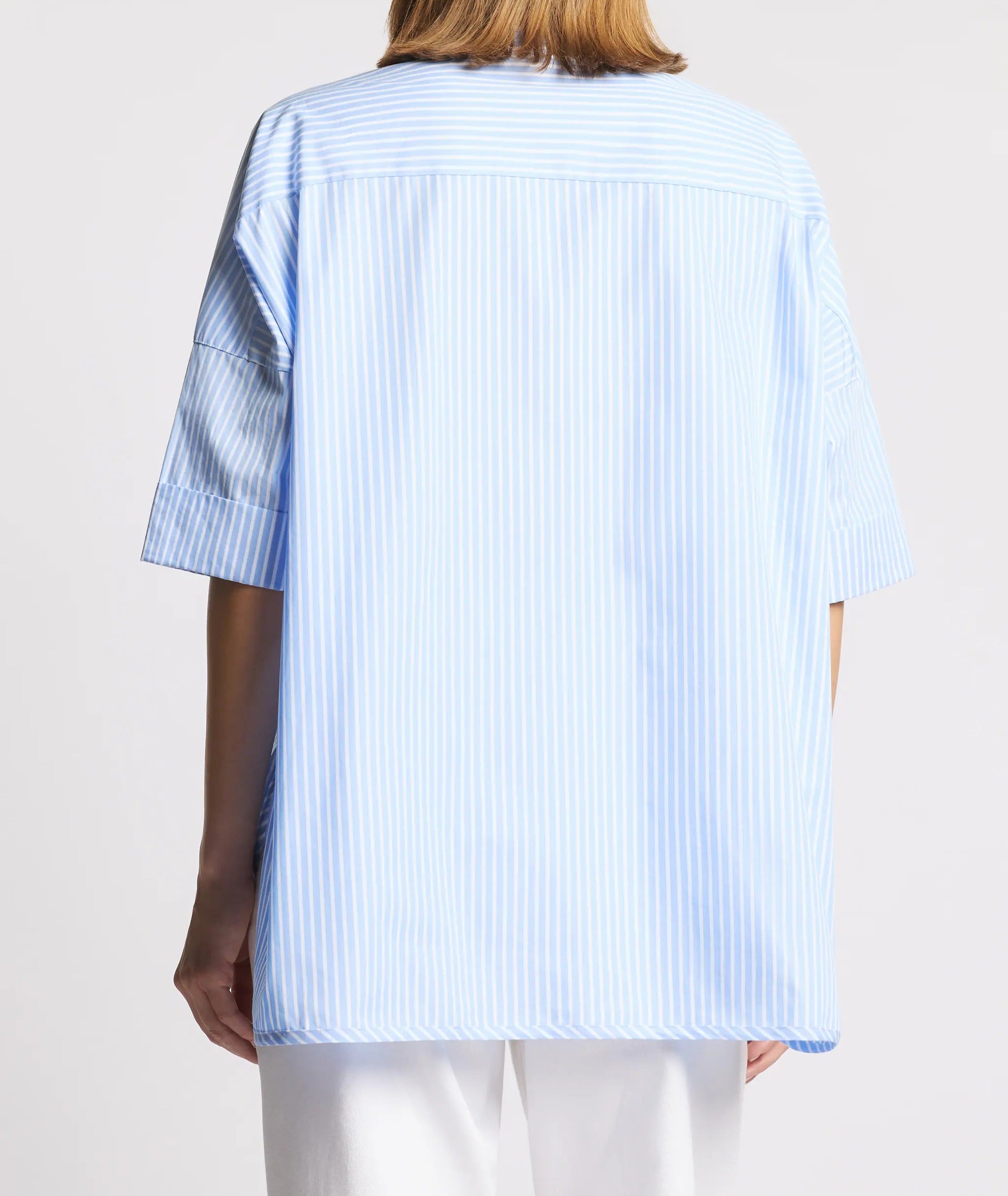 Fay NCWA552552SZC Camicia Righe Bianco Azzurro Cotone