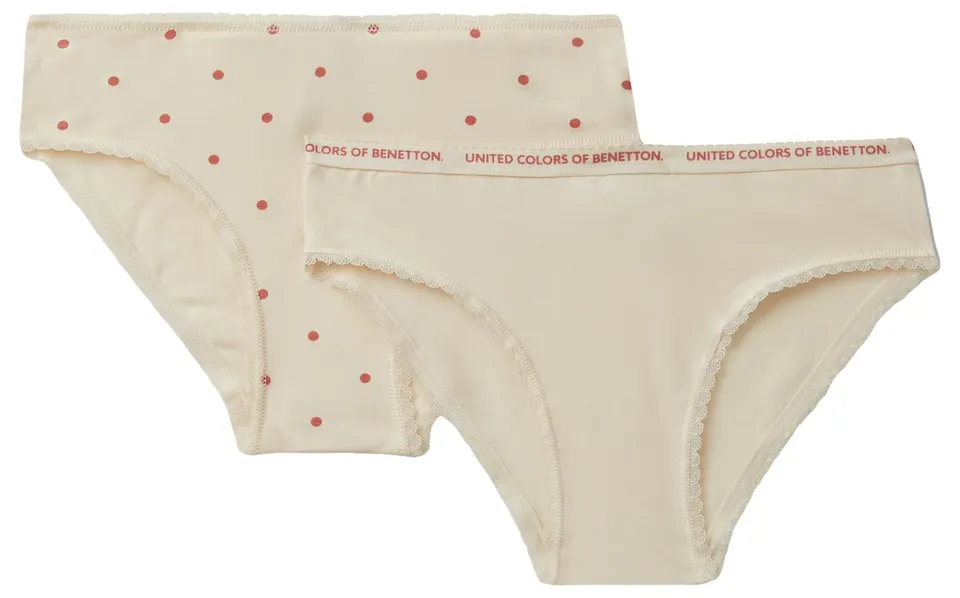Benetton Slip Bambina 18 Mesi Bi-Pack Cotone Allover