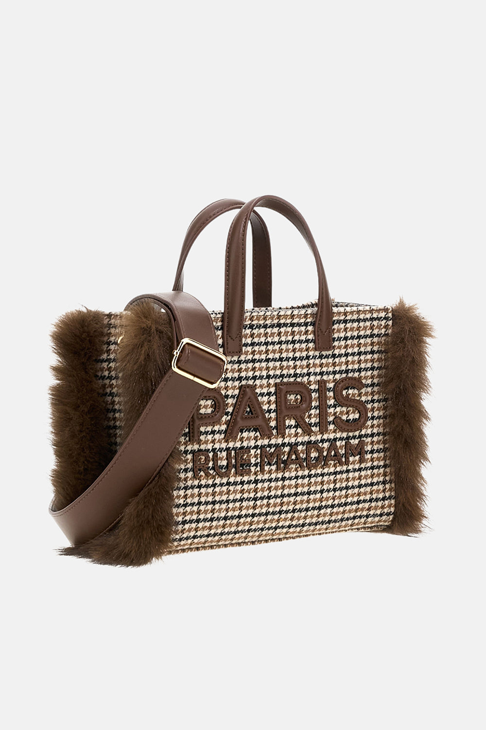 Rue Madam Megeve 1627 Borsa Tote Pied de Poule