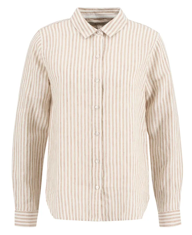 Barbour LSH1315 Marine Camicia Lino Donna Rigata