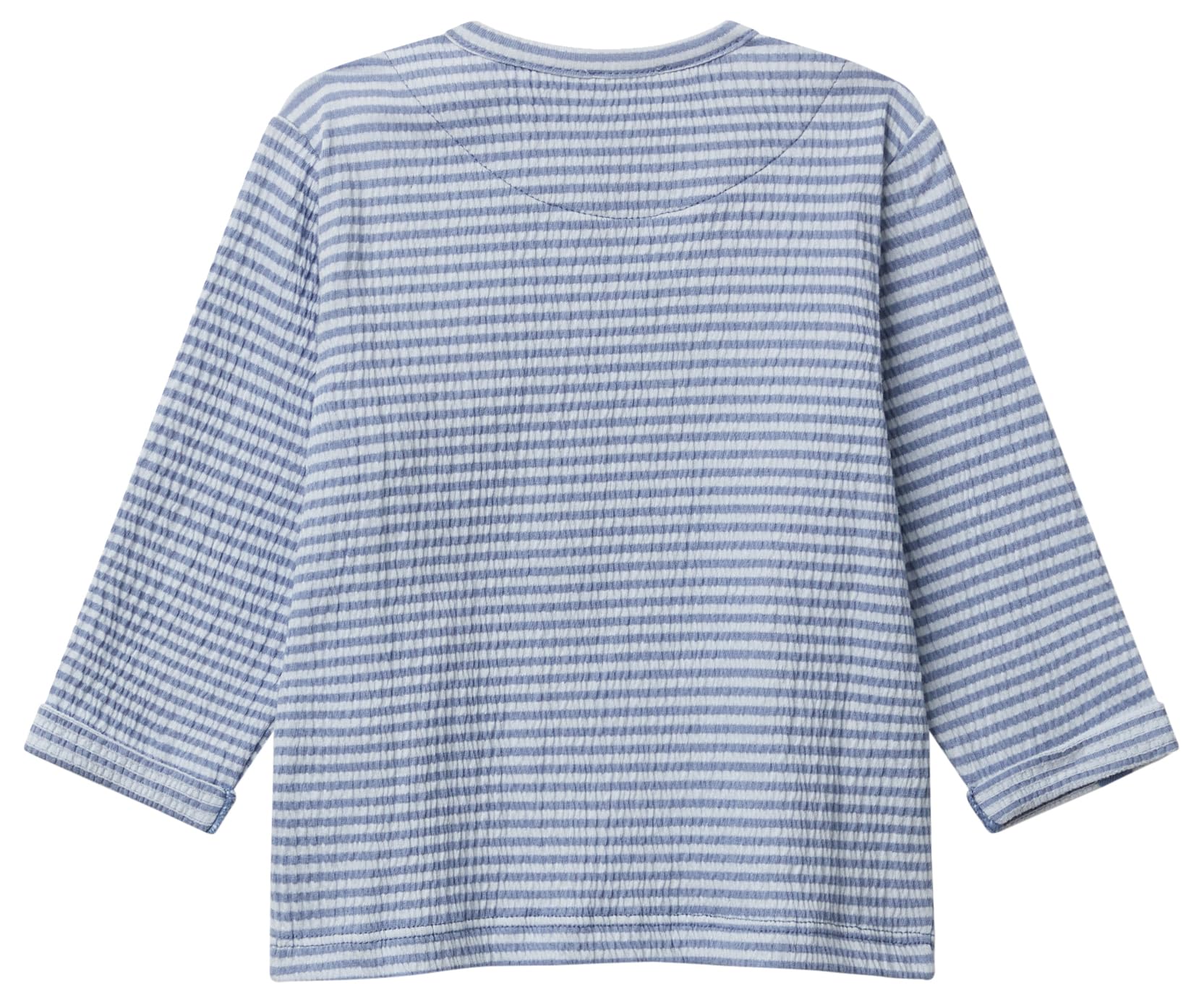 Benetton T-Shirt Bimbo Manica Lunga Jersey Taschino Blu
