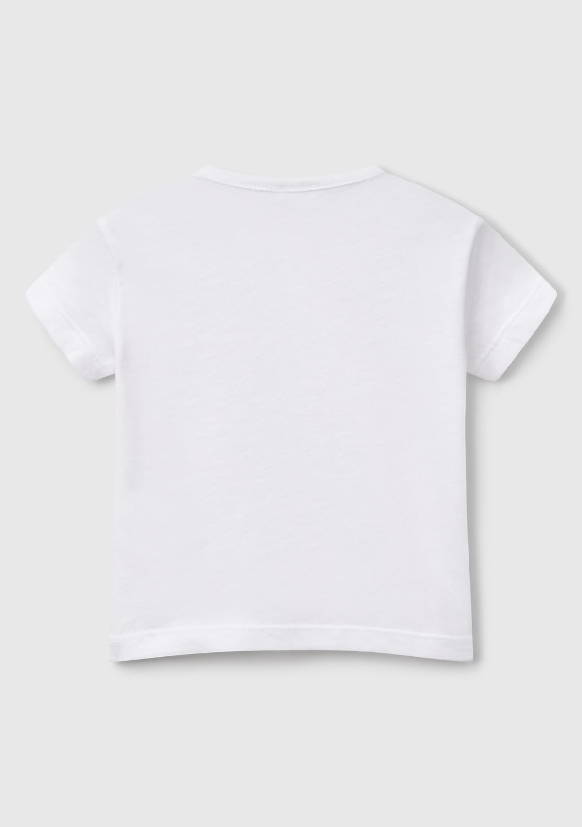 Benetton T-Shirt Bimbi 12 Mesi Bianca Cotone Lino Taschino