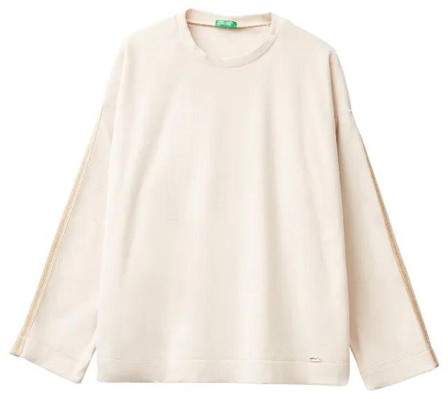Benetton Maglieria 3jqa3m08b Maglione Beige ciniglia XXS