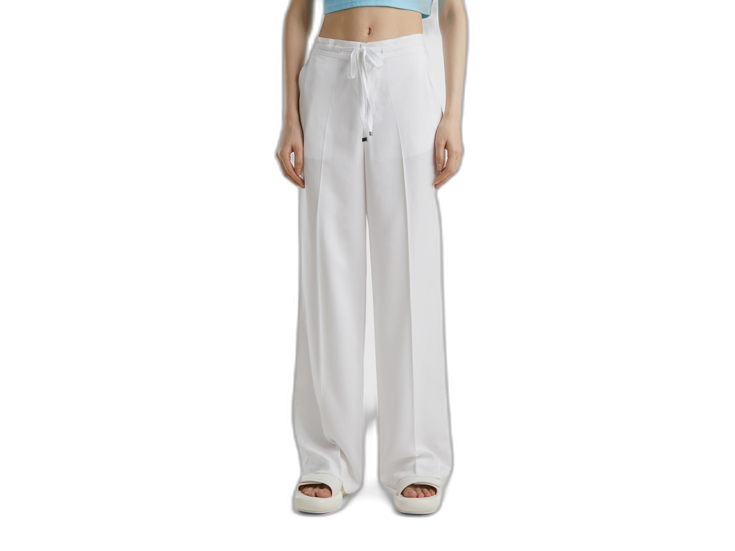 Benetton Pantaloni 4t91df02s Palazzo Donna Blu lyocell regular