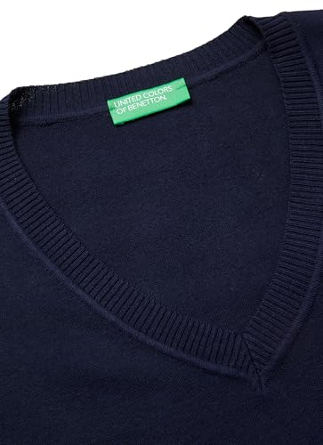 Benetton Maglieria Maglione Scollo a V Donna Tinta Unita