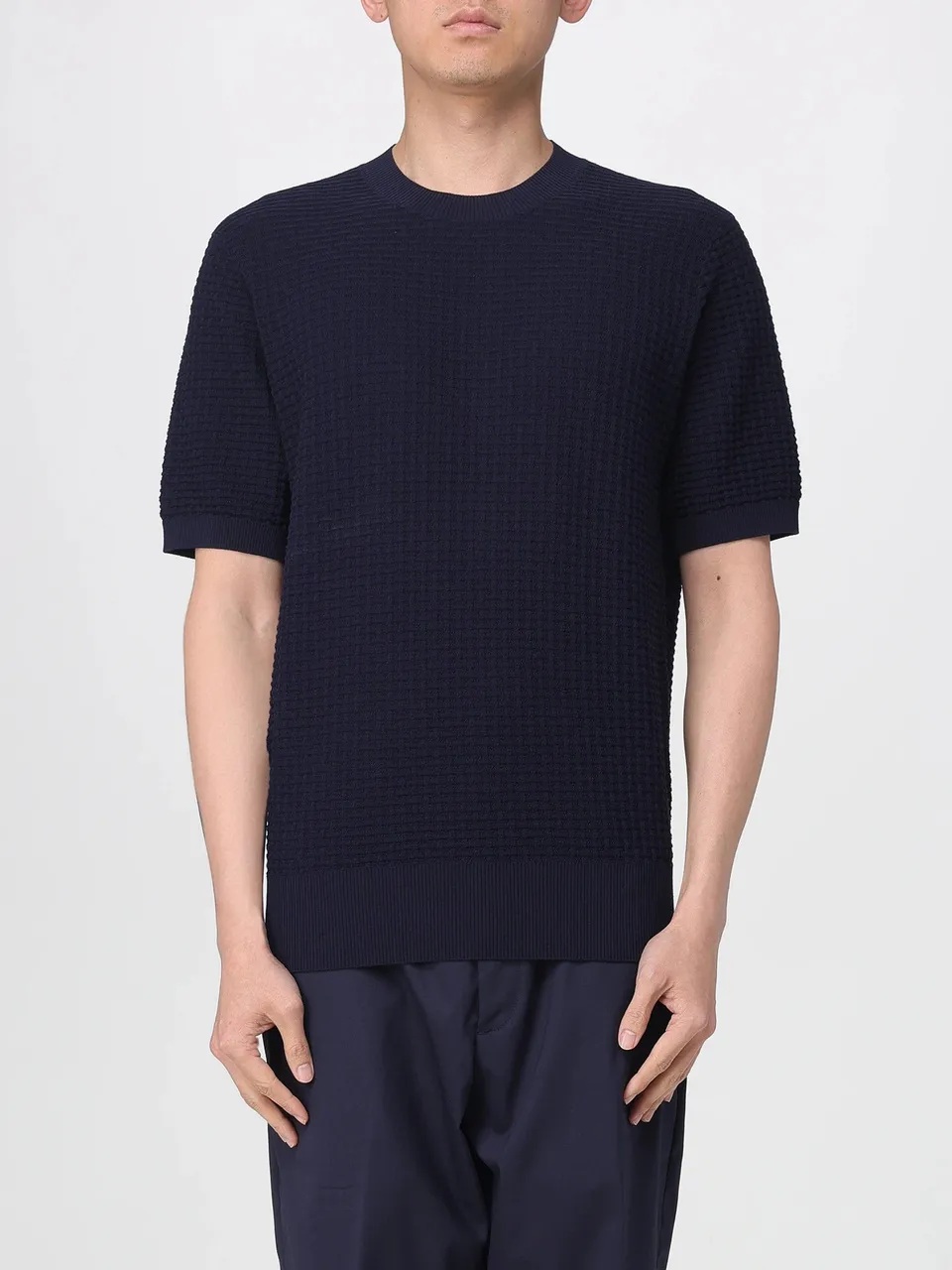 Kangra 3015 21 maglia uomo cotone blu punto alveare taglia 50