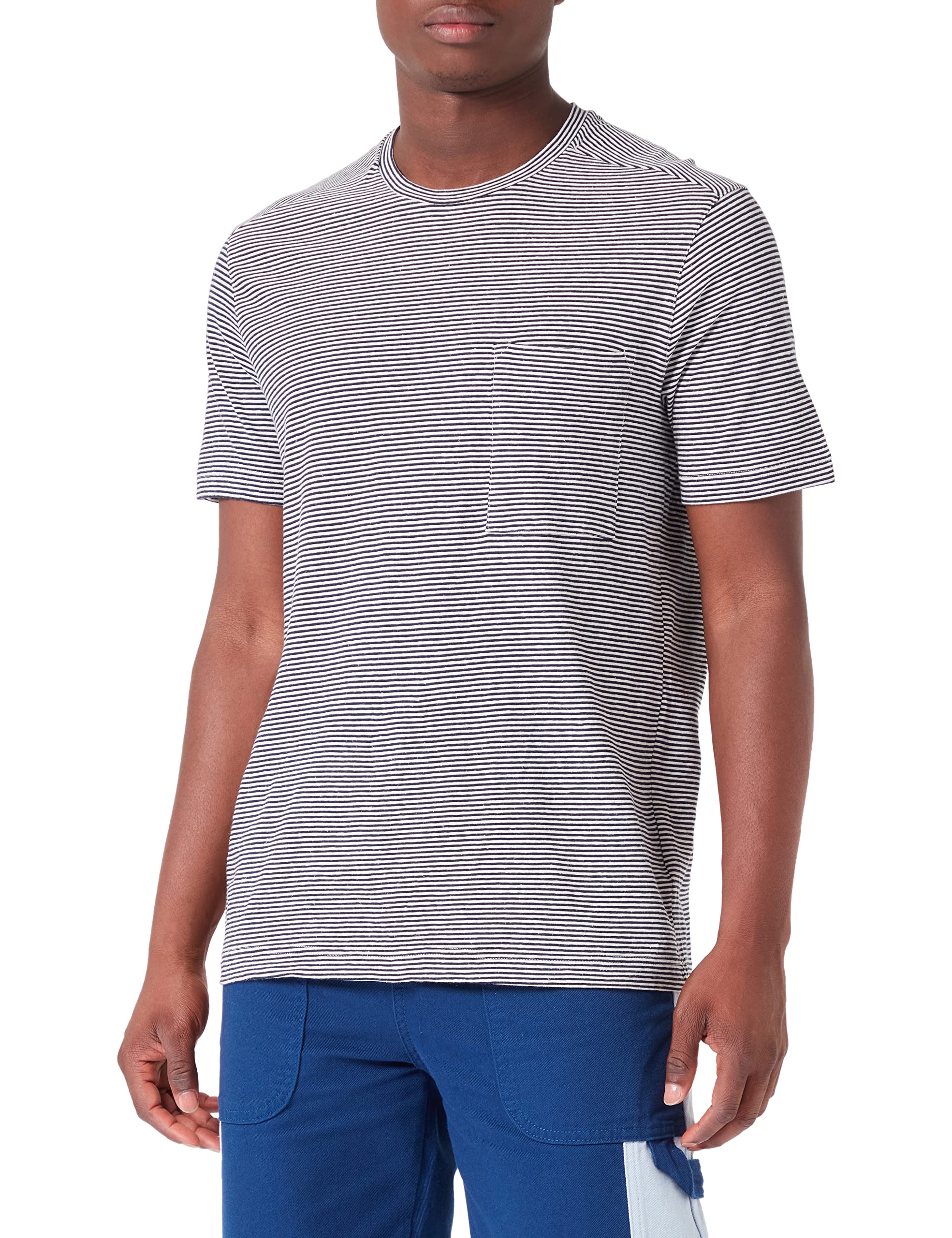 Benetton T-shirt Uomo maglietta cotone Rosa 64w taschino