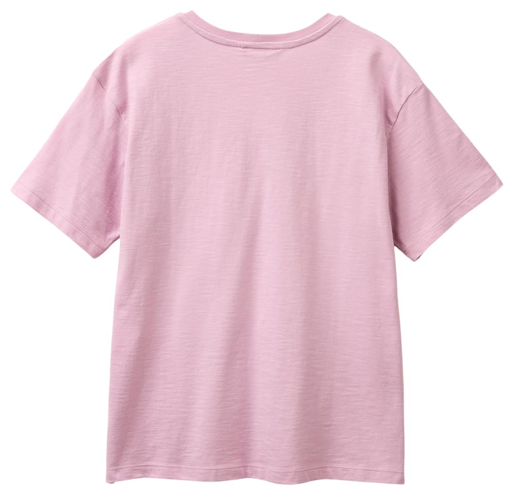 Benetton 3BVXD4020 T-Shirt Donna Viola Scollo V XXS