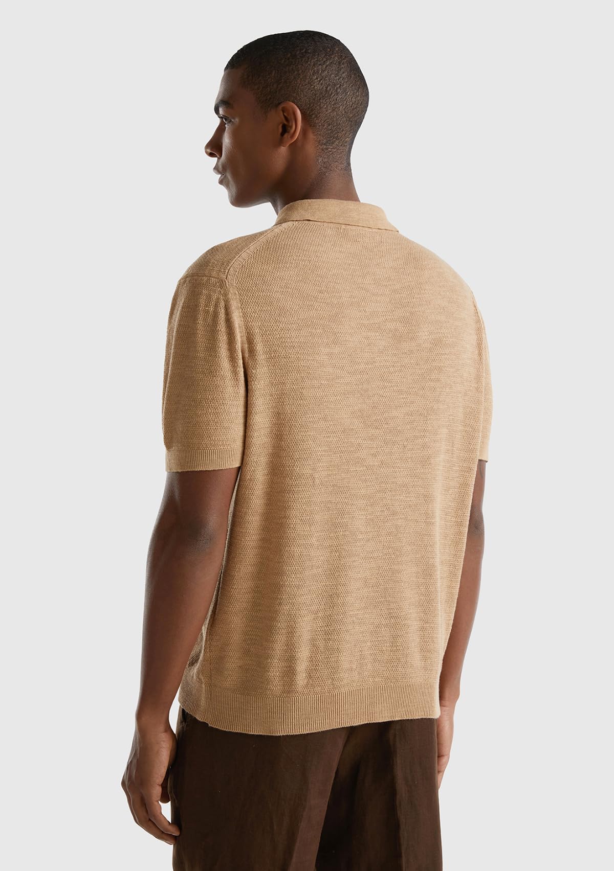 Benetton Polo 105GU300Z Maglia Uomo Cammello Regular