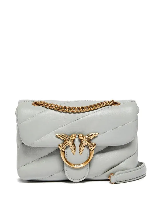 Pinko Love Puff Baby Borsa Grigio Perla Antique Gold