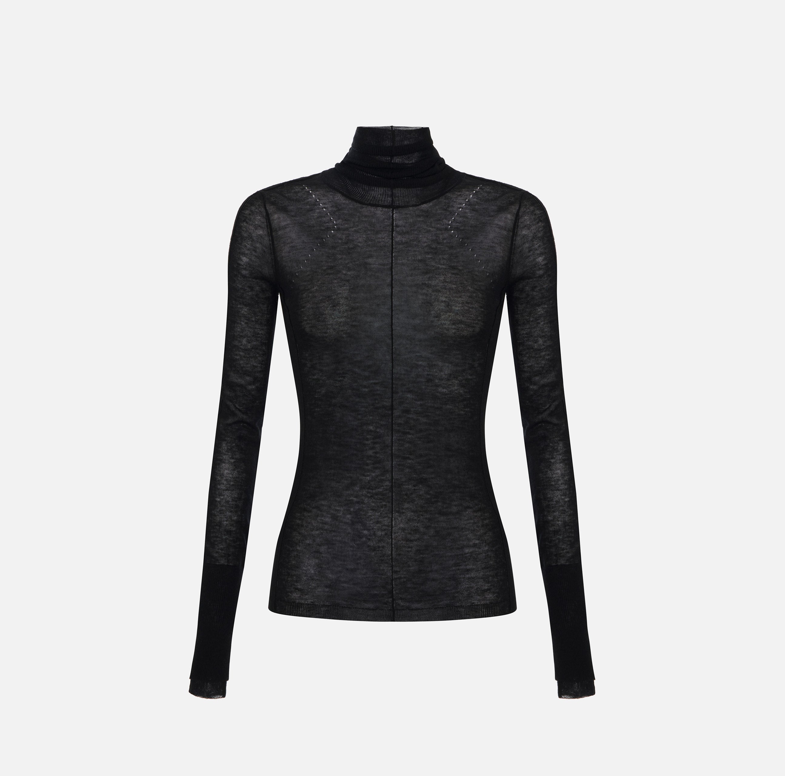 Elisabetta Franchi MK04W68E2 Maglia Lana Nera Dolcevita