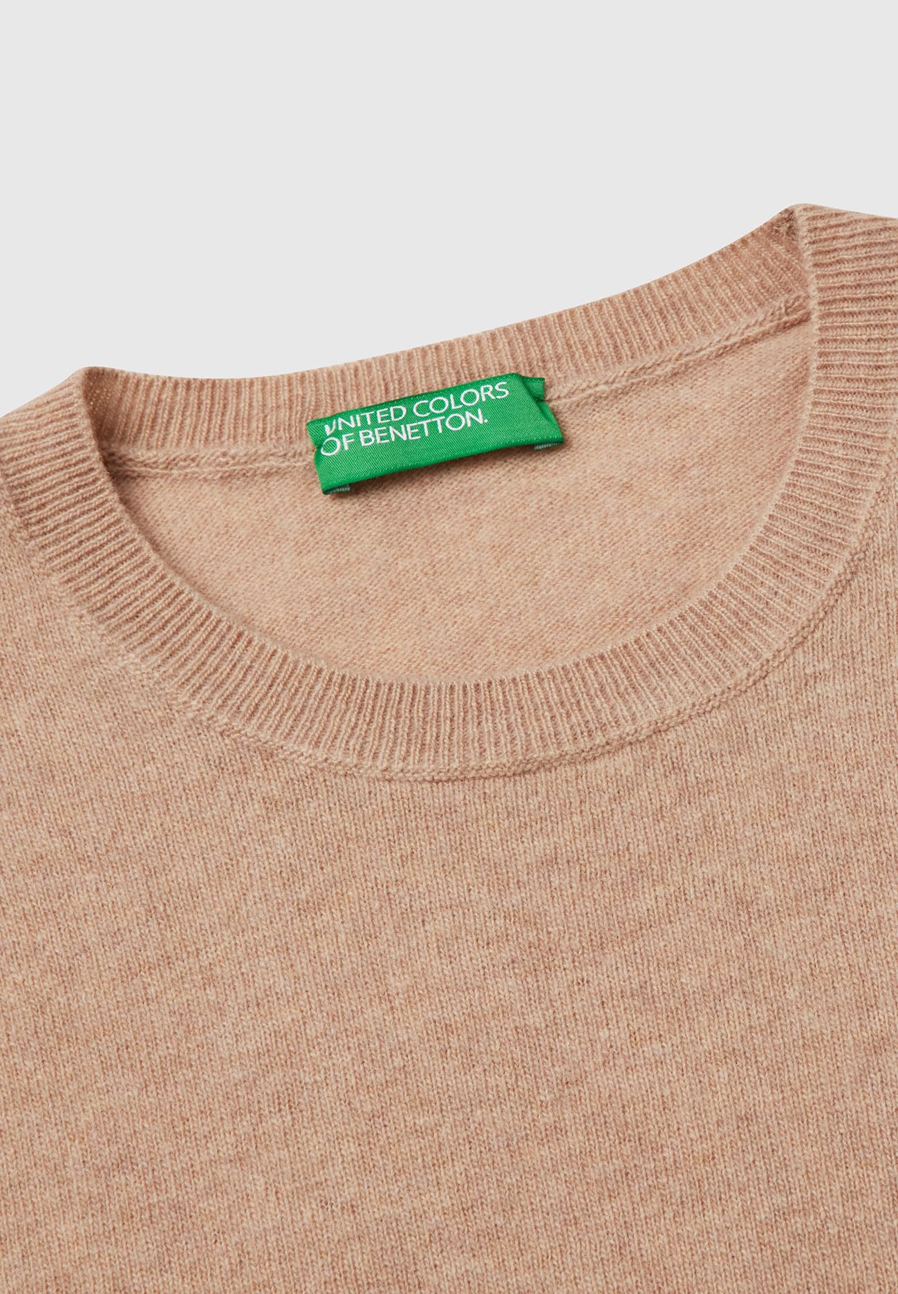 Benetton 1002d1k01 maglione donna beige 562 girocollo