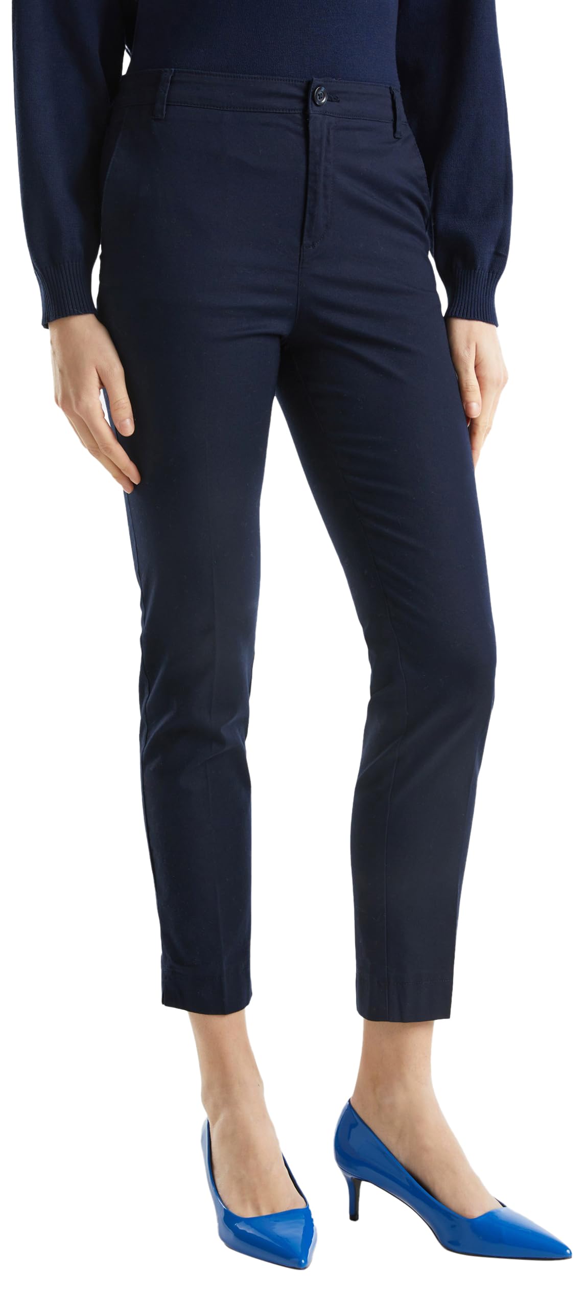 Benetton Chino Donna in Cotone Stretch Gamba Dritta