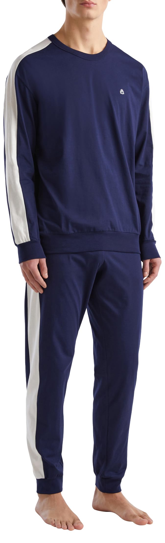 Benetton 30964p026 Pigiama Uomo Cotone Bluette