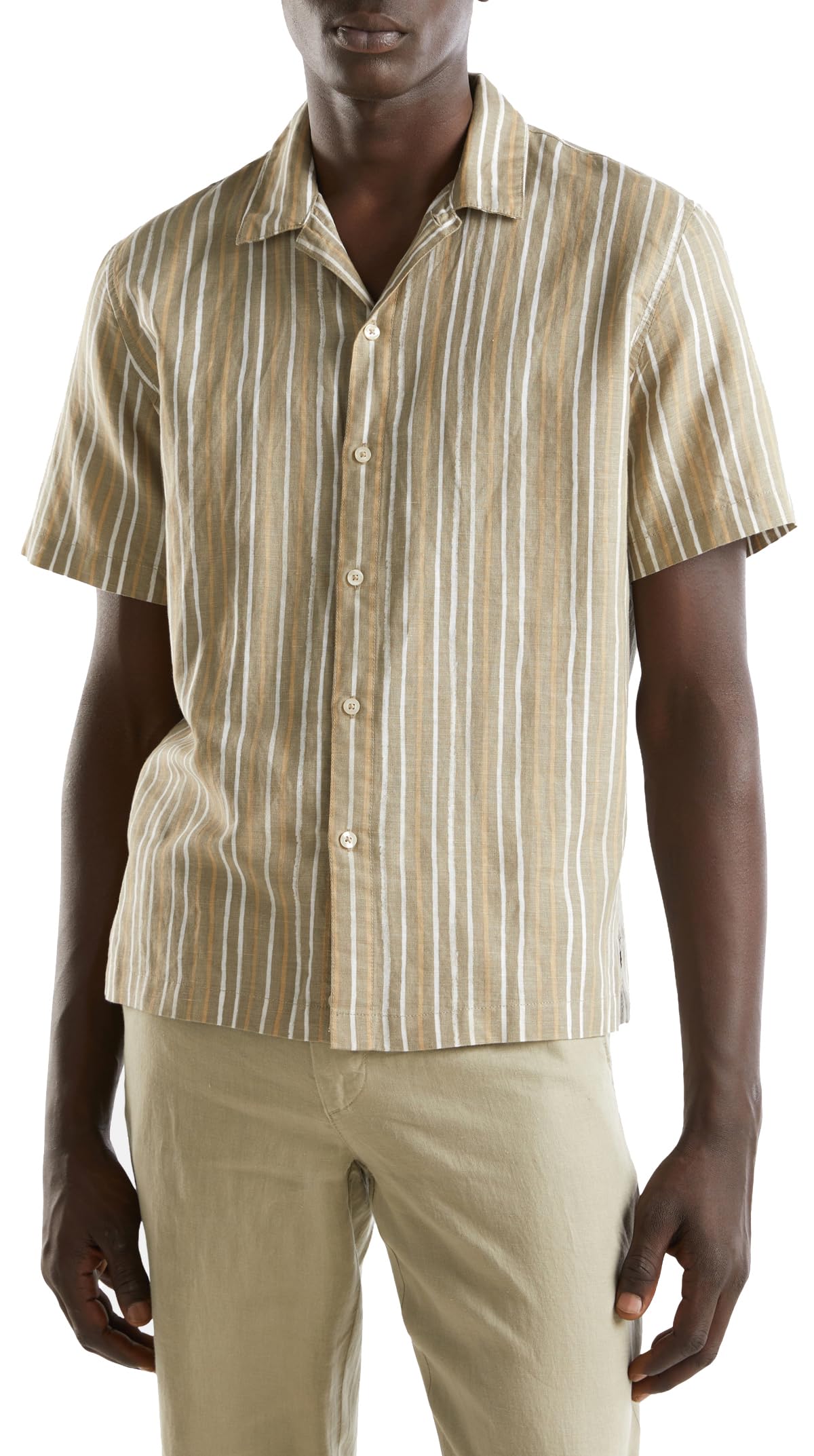 United Colors of Benetton 5HPWUQ03H Camicia Uomo XS Lino