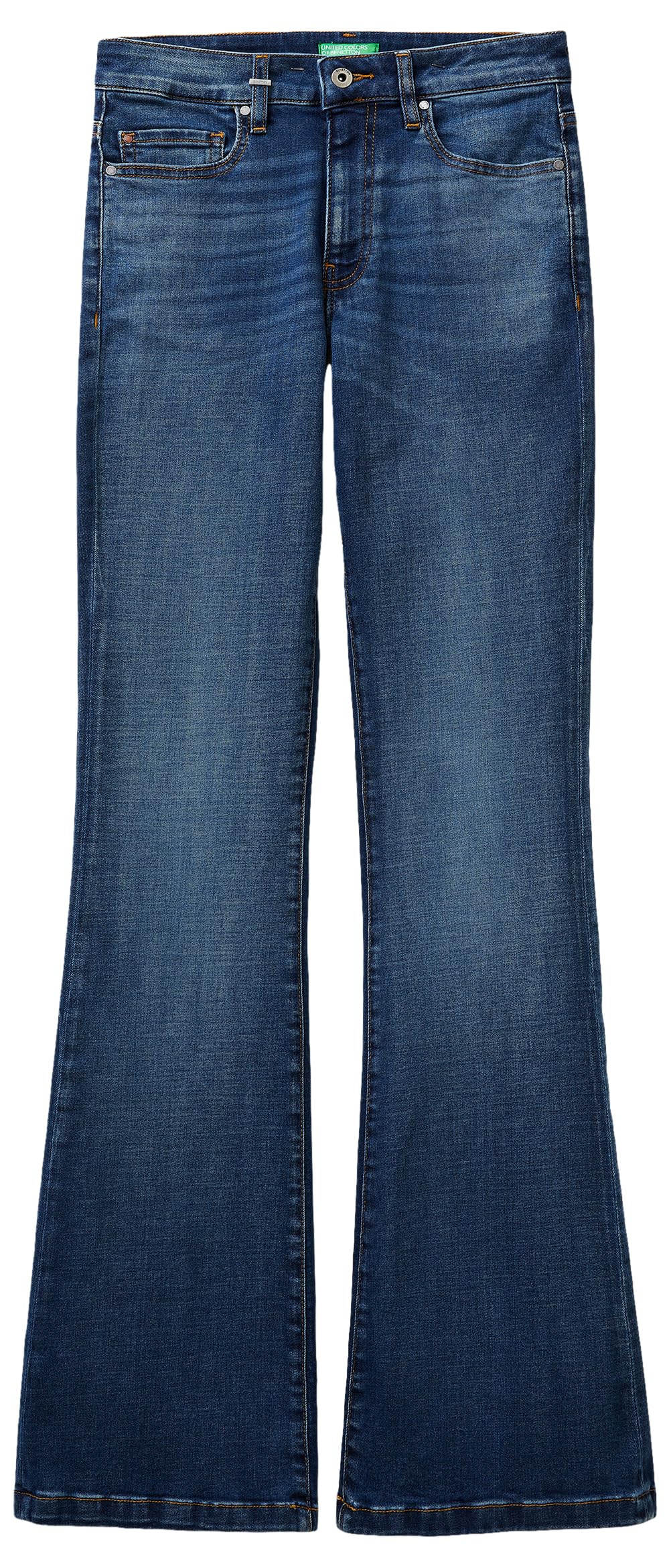 Benetton Pantaloni Denim Flare Donna 5 Tasche Regular
