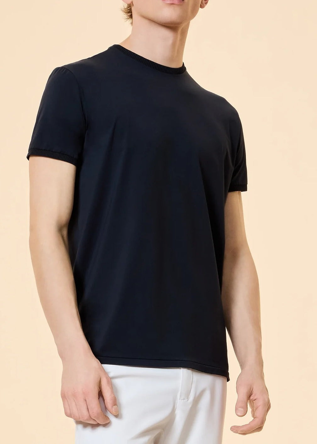 RRD 26206 T-Shirt Uomo Blue Black Oxford Stretch