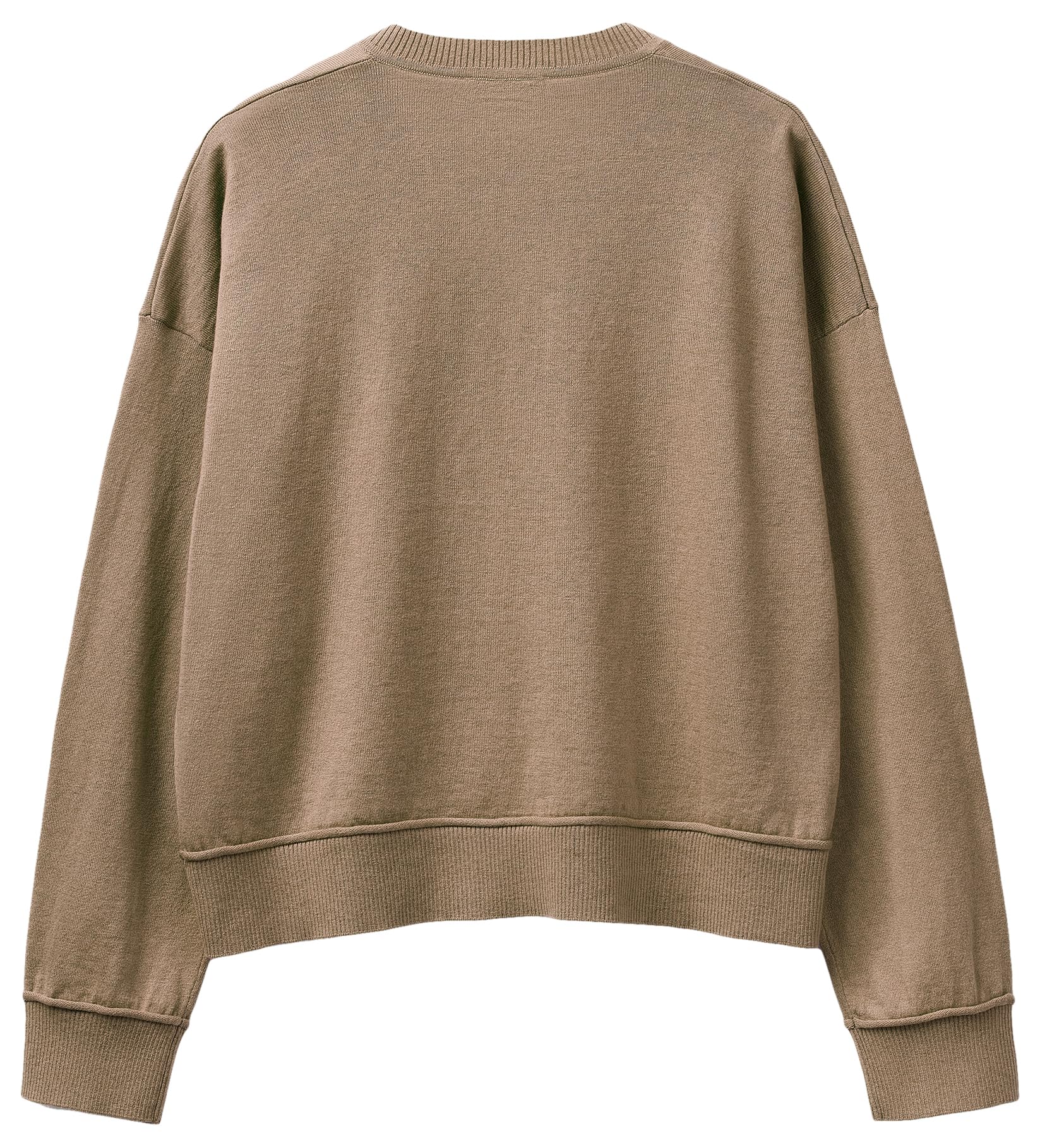 Benetton Maglieria 1y6sd403o maglione scollo a V beige boxy