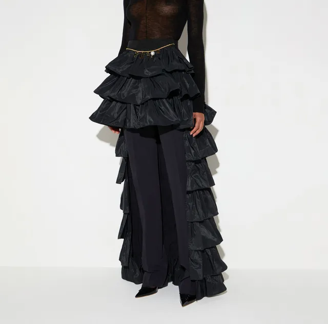 Elisabetta Franchi GO23067E2 gonna donna nero taffettà