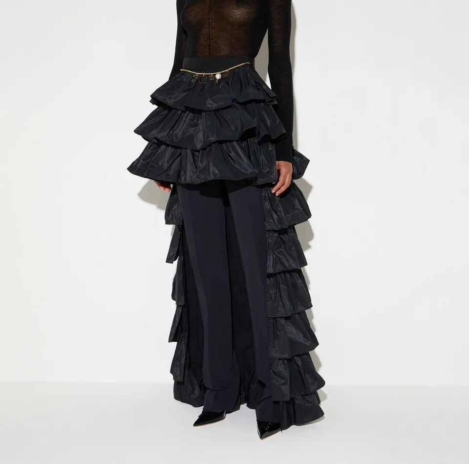 Elisabetta Franchi GO23067E2 gonna donna nero taffettà