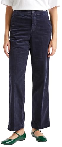 Benetton 4ha2df07i pantaloni donna blu velluto