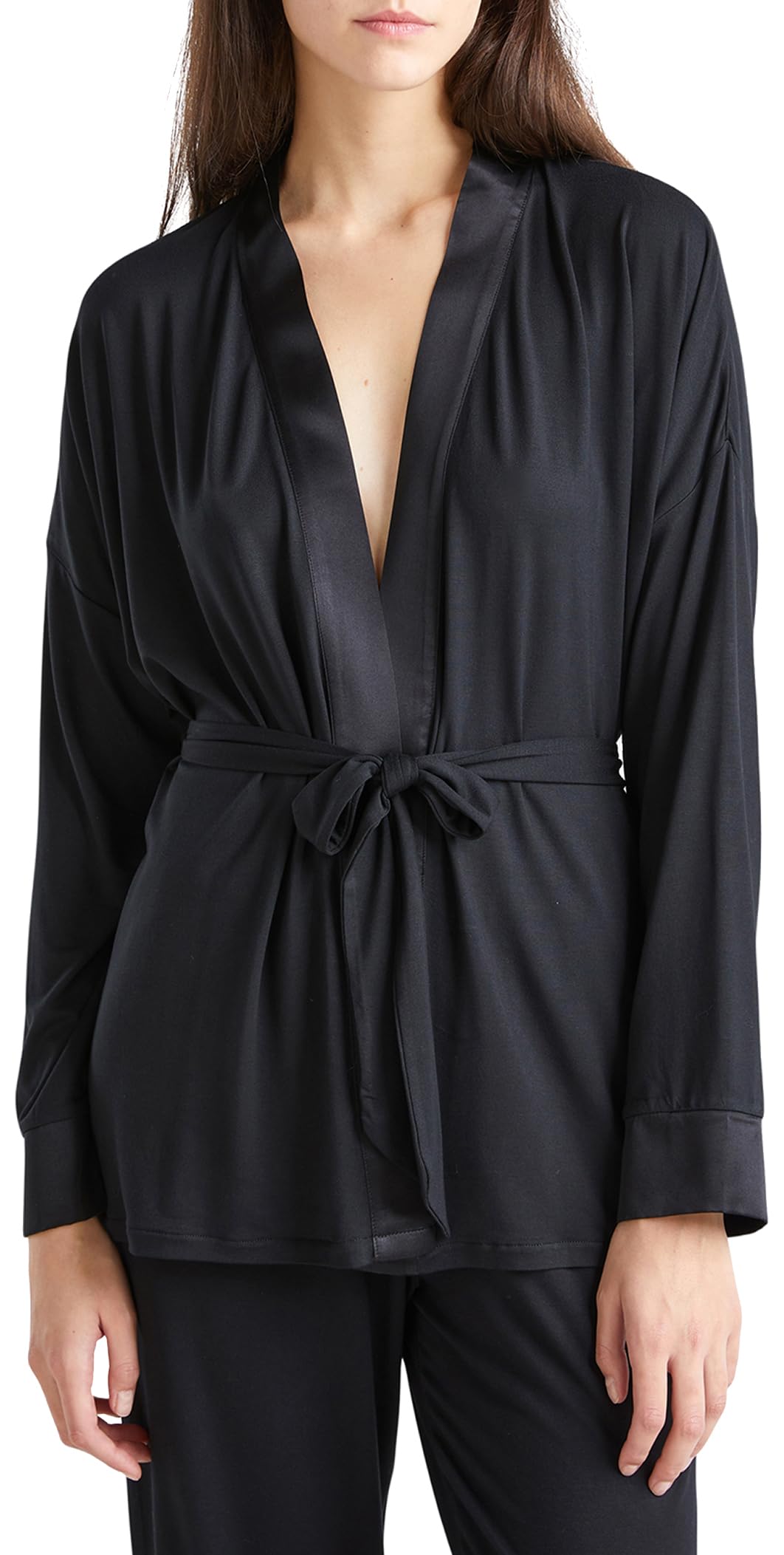 Benetton Maglia Cardigan Vestaglia Modal con Cintura